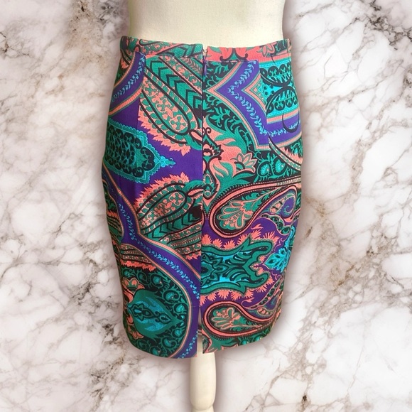Plenty by Tracy Reese Purple Multicolor ‘Paisley Pencil Skirt’ Size 2 Petite - Picture 10 of 15